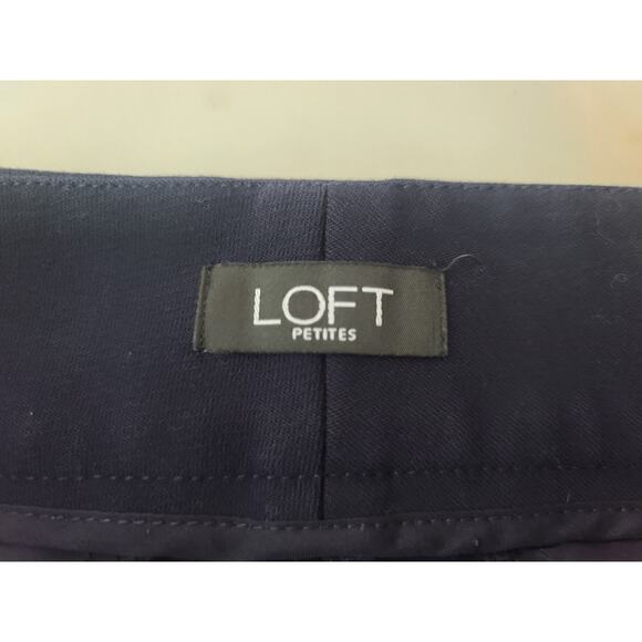 Ann Taylor Loft navy blue marisa crop pants gold buttons details - 10p 10 petite - Picture 3 of 6